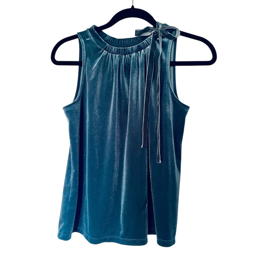 NWT Ann Taylor Sleeveless Size X Small Turquoise Velour Swing Top